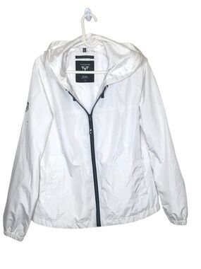 NOIZE White Lightweight Hooded Windbreaker Jacket Size L/G
